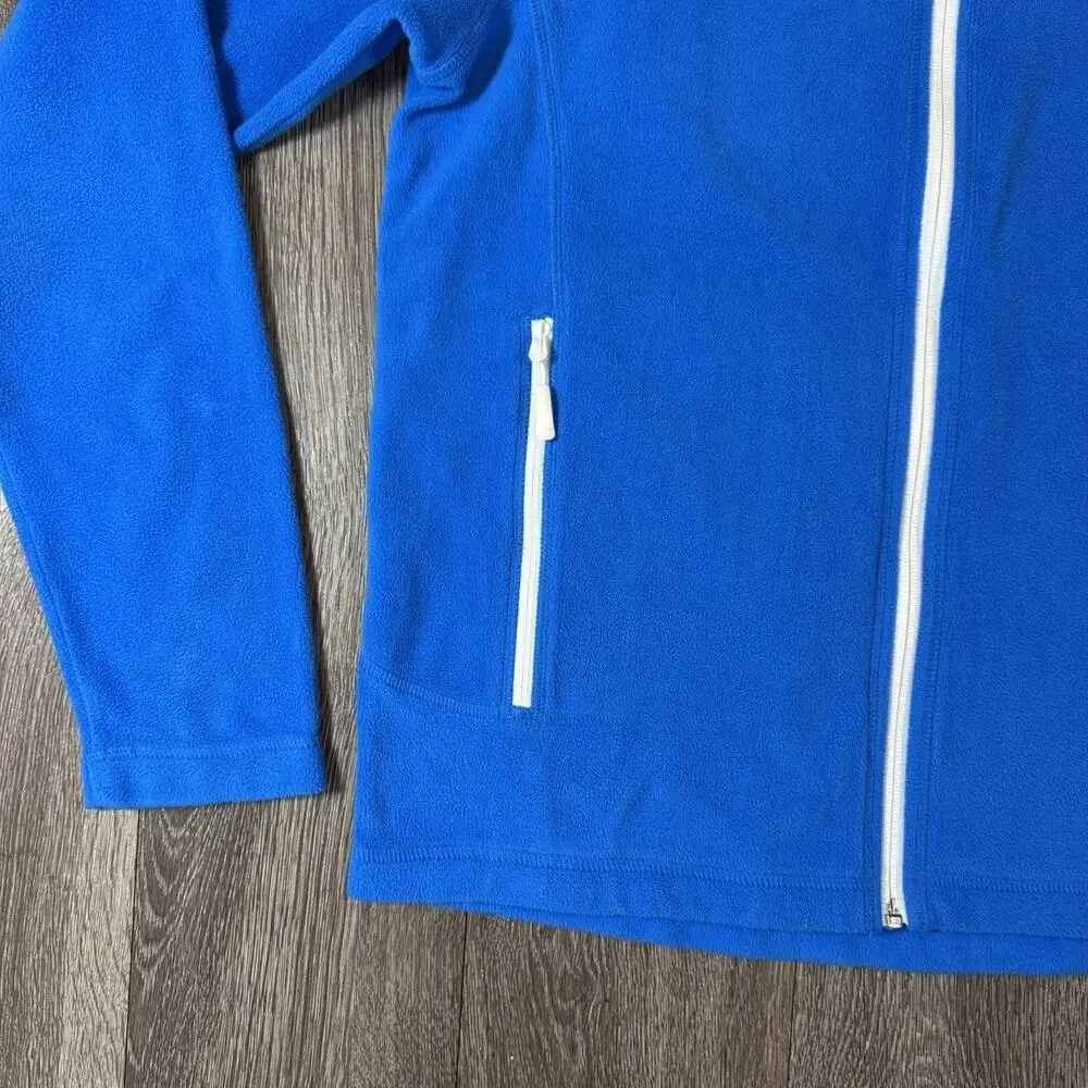 Helly Hansen Fleece Jacket Men Large Blue Full Zip HH Logo Polartec Collar M